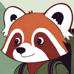 Cartoon red panda face.